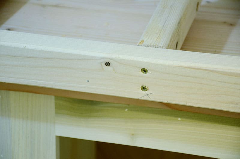 building chunky shelves screw into frame