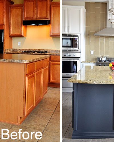 kitchen island before and after