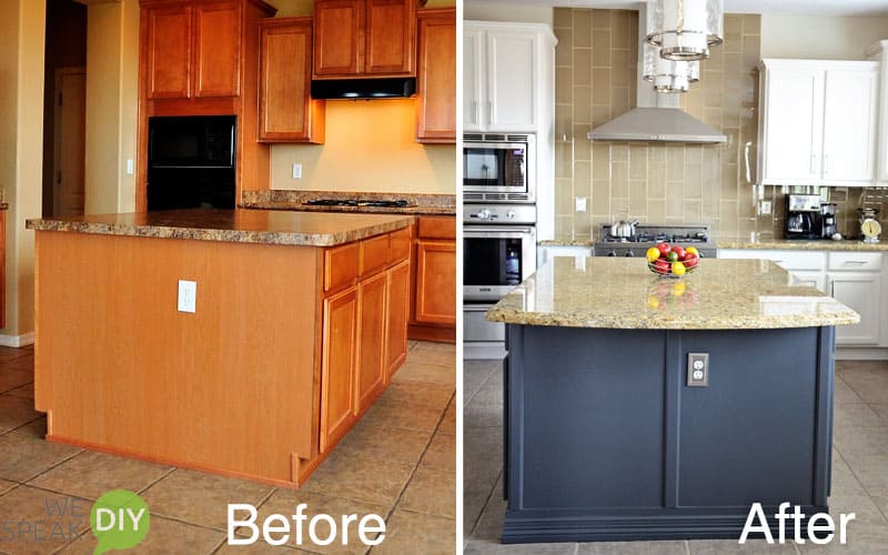 kitchen island before and after