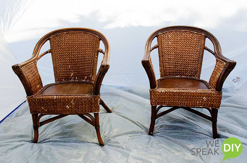 wicker chairs before painting