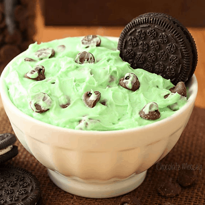 Mint Chocolate Chip Cheesecake Dip for St. Patrick's Day