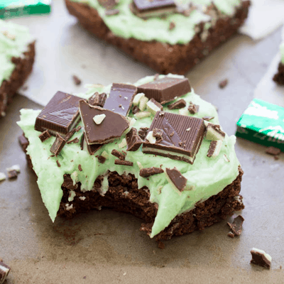 Chocolate Mint Andes Brownies Recipe for St. Patrick's Day